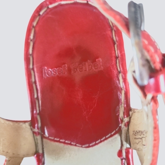 Josef Seibel Women's Julia Red Leather Strappy Adjustable strap Sandals EU 38 - Picture 10 of 10